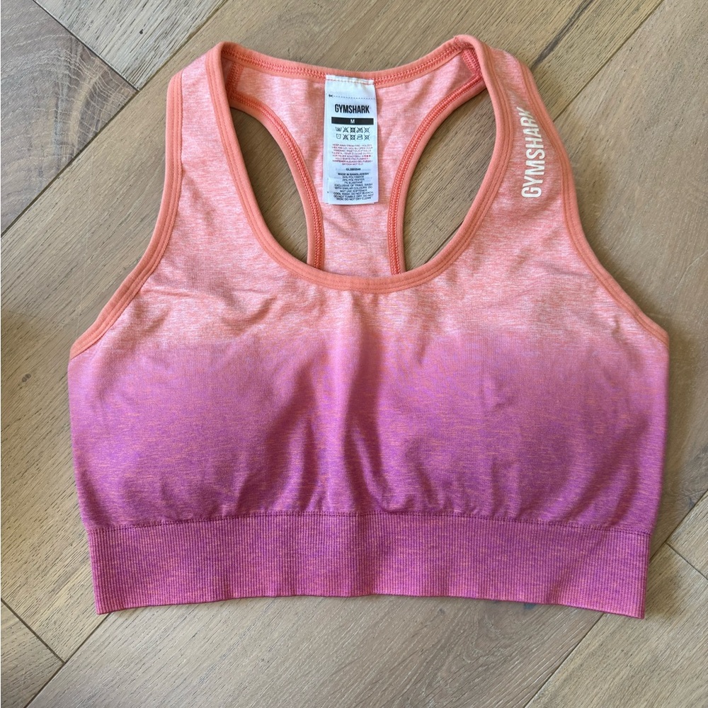 Gymshark Pink and Orange Racerback Sports Bra